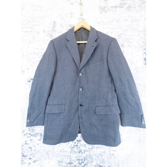 Joseph Abboud Other - JOSEPH ABBOUD Men's Blue Blazer Jacket Two Tone Woven Houndstooth Wool 40R